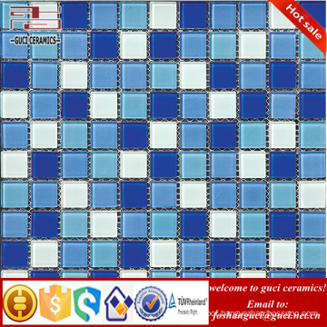 China supply mix color glass bathroom blend crystal mosaic tile for wall